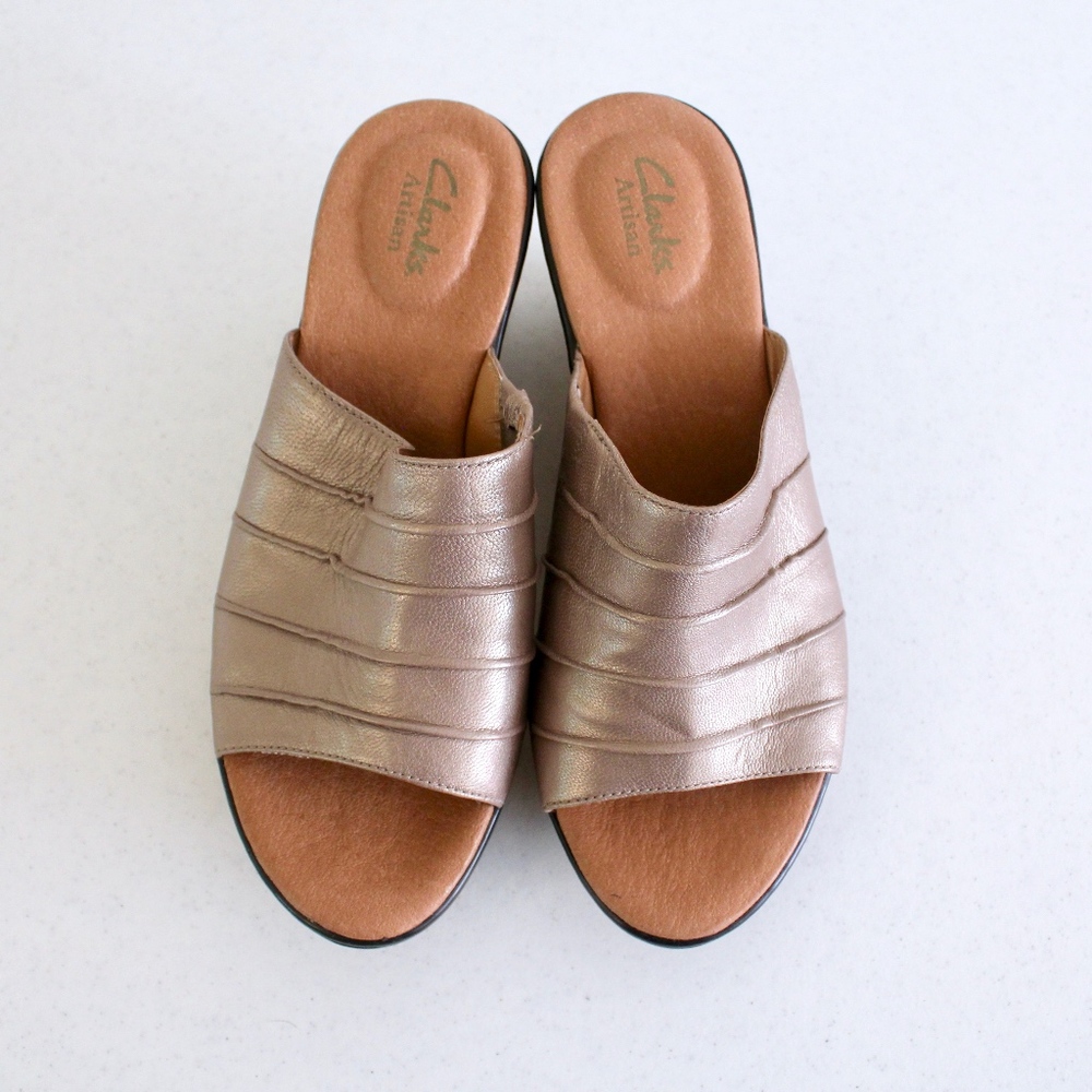 Clarks Artisian Gold Wedge Sandals! :)